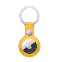 AirTag Leather Key Ring Yellow