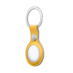 AirTag Leather Key Ring Yellow