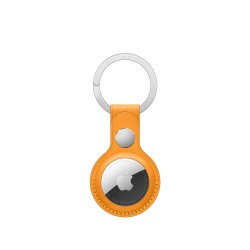 AirTag Leather Key Ring Orange