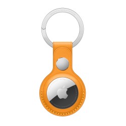AirTag Leather Key Ring Orange