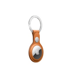 AirTag Leather Key Ring Brown Gold