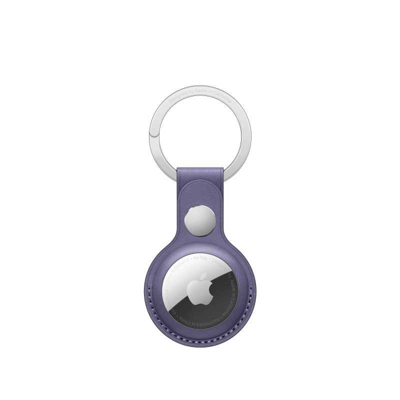 AirTag Leather Key Ring Purple