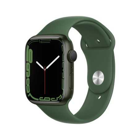 Apple Watch 7 GPS 45mm Green AluMinium Case Clover Sport B RegularMKN73TY/A