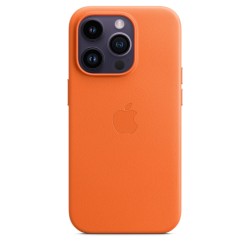 iPhone 14 Pro Leather Case MagSafe Orange