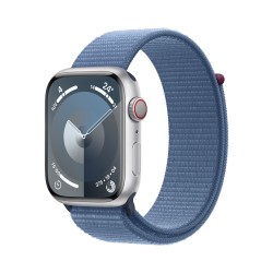 🎁 Save Big! Watch 9 Aluminum 45 Cell Silver Blue Fabric Band at ShopDutyFree.uk🚀