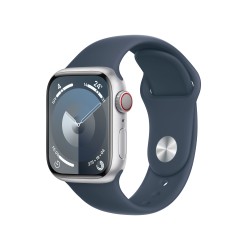 🎁 Save Big! Watch 9 Aluminum 41 Cell Silver Band Blue M/L at ShopDutyFree.uk🚀