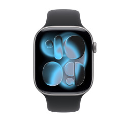 Watch 11 46mm Gris Espacial Correa deportiva negra M/L - Watch Series 11 - Apple